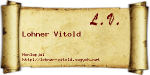 Lohner Vitold névjegykártya